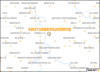 map of Saint-Urbain-sur-Marne