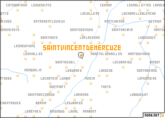 map of Saint-Vincent-de-Mercuze