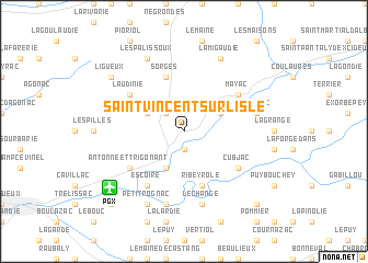 map of Saint-Vincent-sur-lʼIsle