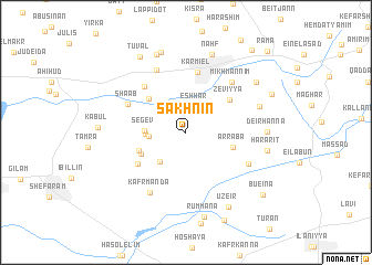 map of Sakhnīn