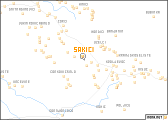 map of Šakići