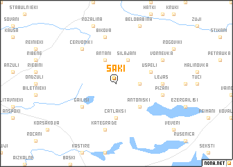 map of Šaki