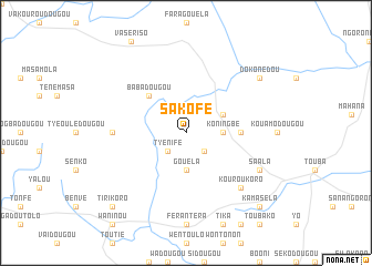 map of Sakofé