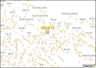 map of Šakote