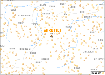 map of Šakotići