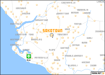 map of Sako Town