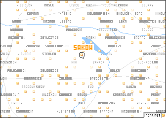 map of Saków