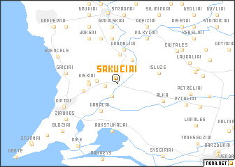 map of Sakūčiai