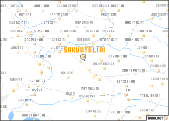 map of Sakuotėliai