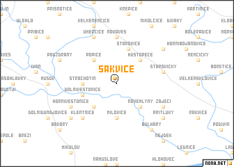 map of Šakvice