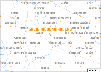 map of Salignac-de-Mirambeau