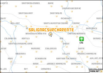 map of Salignac-sur-Charente