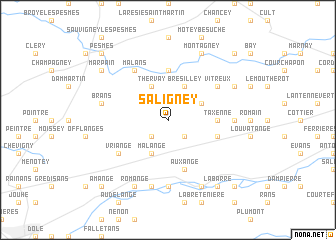 map of Saligney