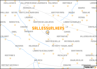 map of Salles-sur-lʼHers