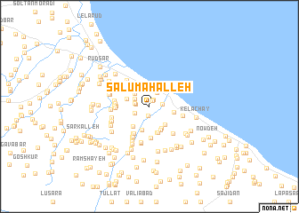 map of Sālū Maḩalleh