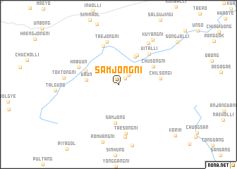 map of Samjŏng-ni