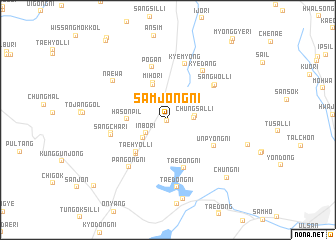 map of Samjŏng-ni