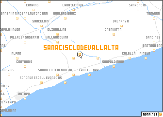 map of San Acisclo de Vallalta