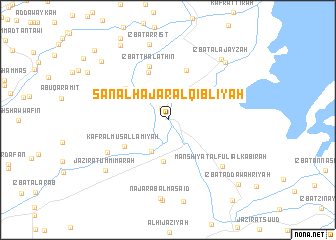 map of Şān al Ḩajar al Qiblīyah