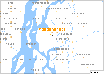 map of Sānandābāri