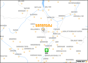 map of Sanandaj