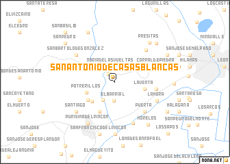 map of San Antonio de Casas Blancas