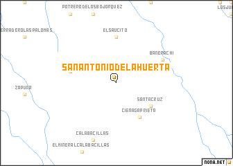 map of San Antonio de la Huerta