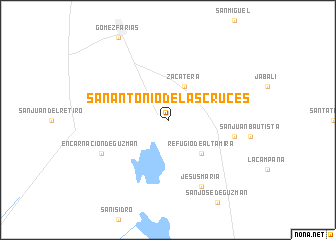 map of San Antonio de las Cruces