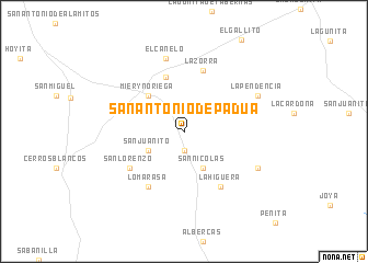 map of San Antonio de Padua