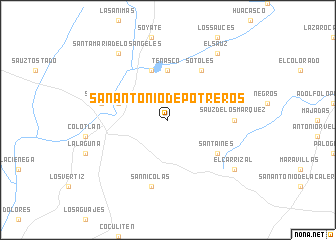 map of San Antonio de Potreros