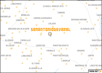 map of San Antonio de Varal