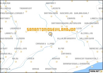 map of San Antonio de Vilamajor