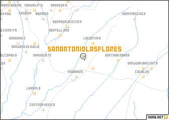 map of San Antonio Las Flores