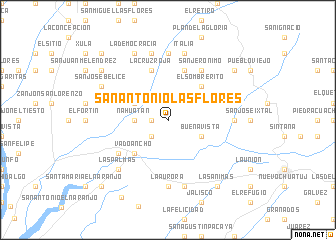 map of San Antonio Las Flores