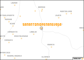 map of San Antonio Peña Nevada
