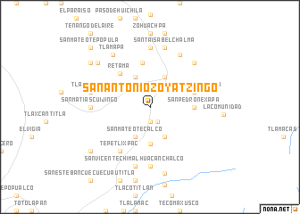 map of San Antonio Zoyatzingo