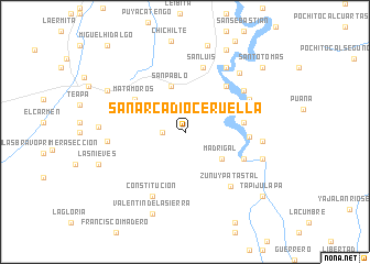 map of San Arcadio Ceruella