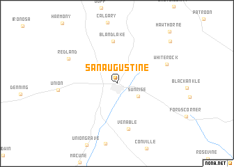 map of San Augustine