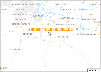 map of San Bartolo Xicomulco