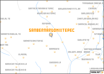 map of San Bernardo Mixtepec