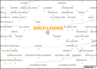 map of Sancey-le-Grand