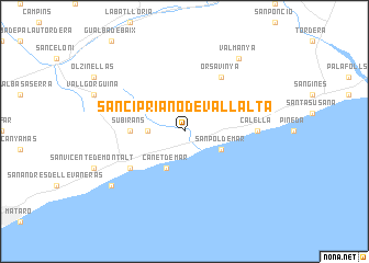 map of San Cipriano de Vallalta