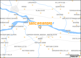 map of San Cipriano Po