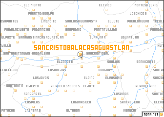 map of San Cristóbal Acasaguastlán