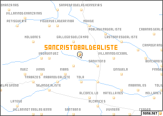 map of San Cristóbal de Aliste