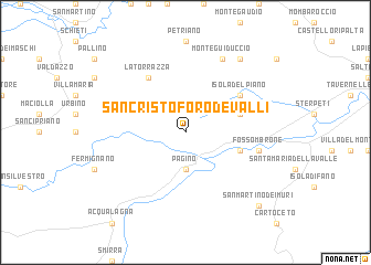 map of San Cristoforo de Valli