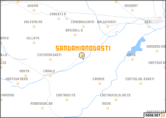 map of San Damiano dʼAsti