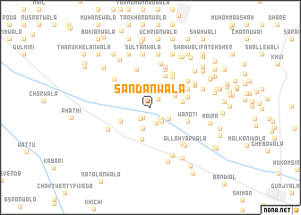 map of Sāndānwāla