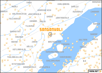 map of Sandānwāli