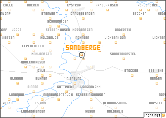 map of Sandberge